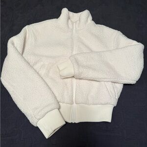 ALO Yoga Ivory Sherpa Zip Jacket